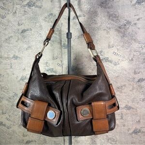 Michael Kors Rare Baguette vintage bag 2 tones of brown leather